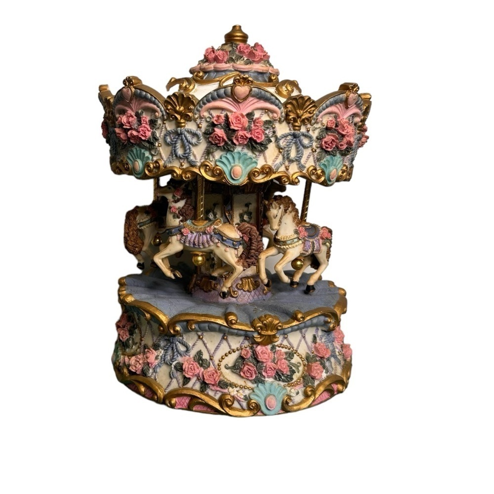 Vintage Carlton Cards Horses Carousel Not Musical Not Working